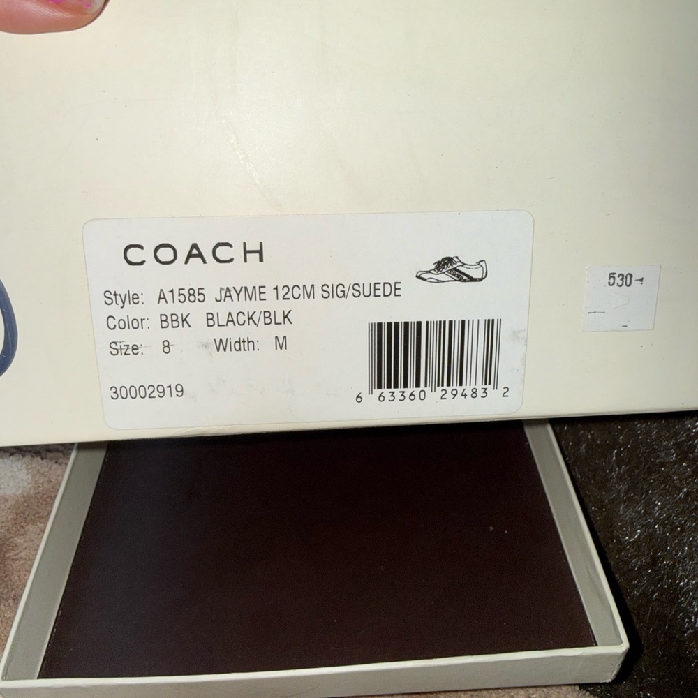Y2K Coach Jayme Signature Canvas Sneakers Black Silver Racing Style Sz 8 Box - Picture 3 of 15